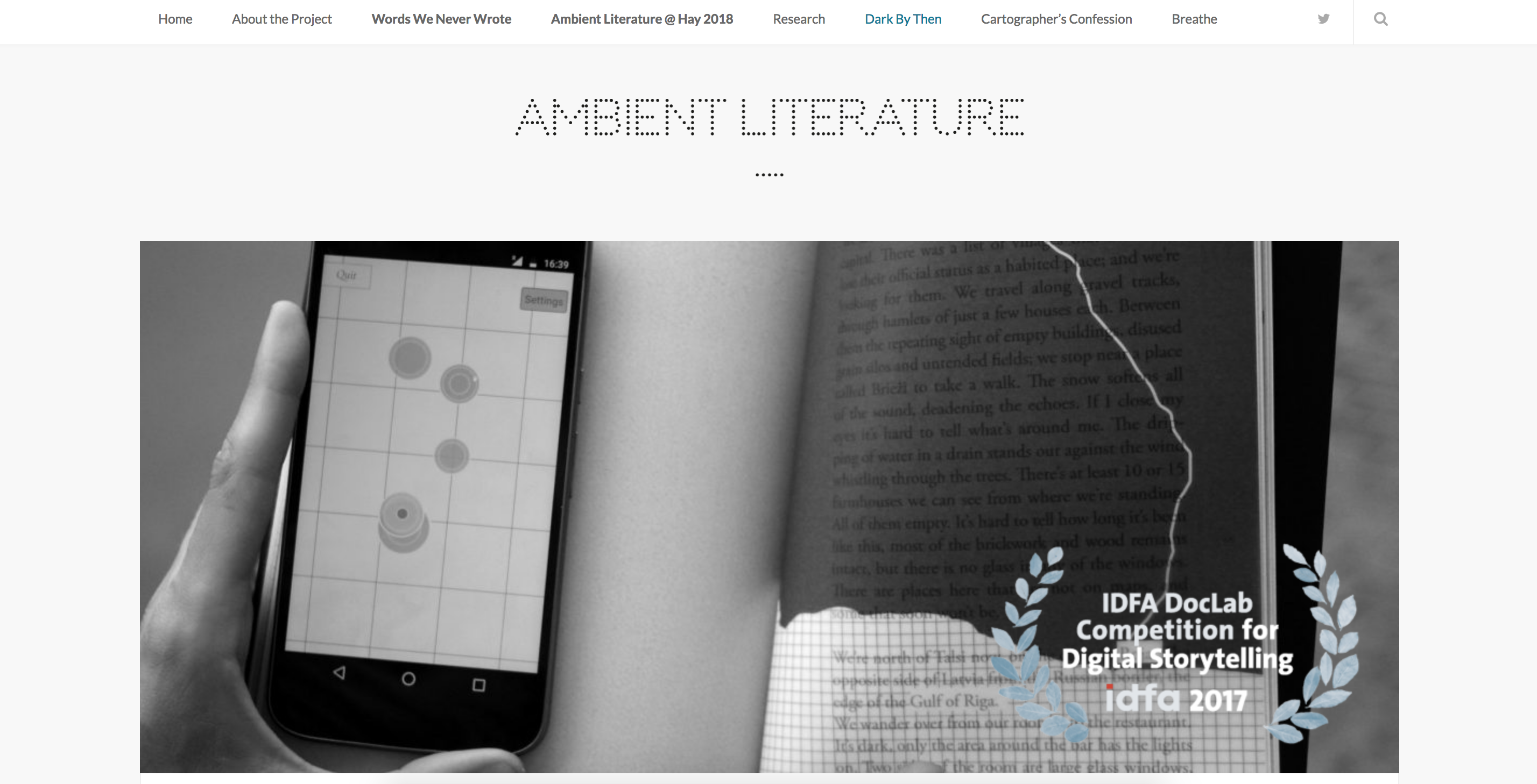 It Must Have Been Dark by Then - Website Page